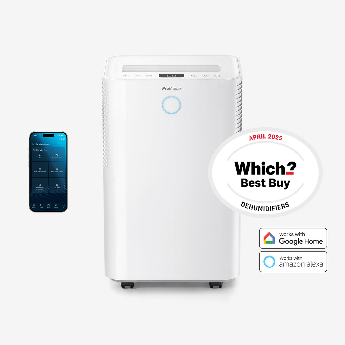 20L Dehumidifier with Max Extraction, Laundry Mode and Smart App Control