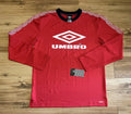 Umbro Premier Long Sleeve Red Shirt Front
