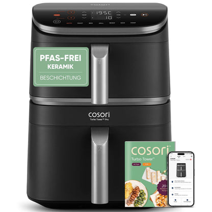 COSORI Turbo Tower Pro Smart Air Fryer 10.8L Grey Silver